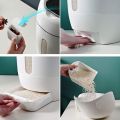 Rice Bucket Automatic Cereal Dispenser Storage Box Kitchen Food Tank Rice Container Organizer Grain Storage Cans With Measuring Cup. 