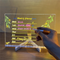 LED Note Board, Glowing Acrylic Message Marker Board with Light, Board Note Illuminated White Board (7.9 X 7.9In) Easy to Use. 