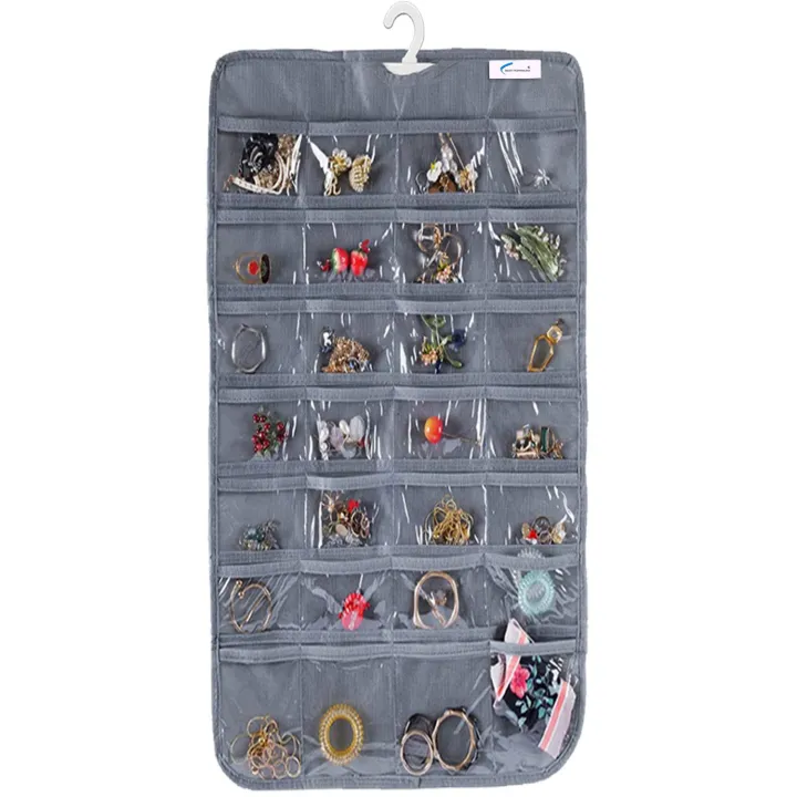 Efficient%20Hanging%20Jewelry%20Organizer%20with%20Embossed%20Pattern%20and%2028%20Clear%20PVC%20Pockets:%20Organize%20Your%20Jewelry%20in%20Style%20-%20Image%202