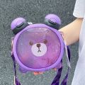 Bear Water Bottle with double drinking cup large capacity cute cartoon children’s water cup.. 