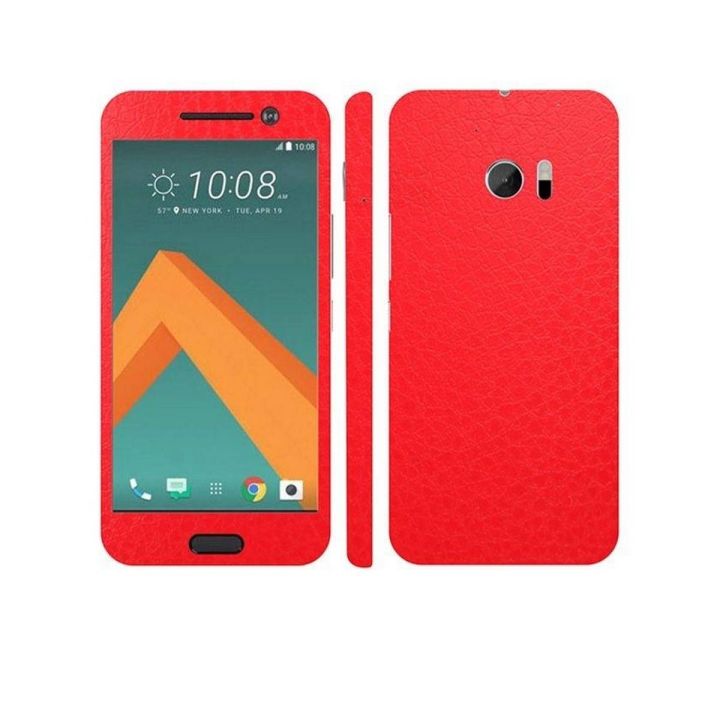 HTC 10 Red Common Leather Texture Mobile Skin