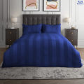 Beddy's Studio Hotel Collection Sateen Stripe Bed Sheets | Egyptian Cotton Blue Color Single & King Size Fancy Bedsheet Set With Pillow Cases. 