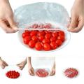 100pcs Disposable Plastic Film Bowl Cover Elastic Food Cover Plastic Wrap Cover. 