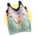 SHOPBOP Latex Bra Women Underwear Seamless Bras with Pad Vest Top Bra  Push Up Brassiere Women Tank Top with Chest Pad Sports Bra (Free Size 32-38). 