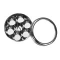 LARGE 7 Partitions Spices Container Kitchen Box with Glass Lid Stainless Steel. 