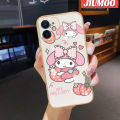 JIUMOO For Oneplus Nord 2 5G Case Cartoon Lovely My Melody Square Edge Original Soft Plating Pattern Phone Cases Shockproof Casing Full Cover Camera Lens Protection Cover. 
