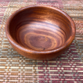 Handcrafted Wooden Bowl - With A Free Wooden Spoon | Natural Finish | Rustic Kitchen Décor | Serving Bowl for Salads, Fruits, and Snacks. 