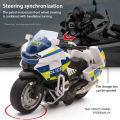 PinShang 1:14 Police Motorcycle Model Toys Children Alloy Pull Back Motorcycle. 