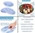 Baby Products Silicone Plate Tableware, 3 Section Oval Baby Feeding Plate, Spill-proof Children's Catering Food Grade Baby Suction Cup. 