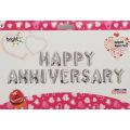 HAPPY ANNIVERSARY FOIL BALLOONS IN SILVER COLOR FOR ANNIVERSARY PARTY FOIL BALLOON. 
