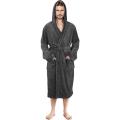 Bathrobes For Men Fleece Hooded Dressing Gown Super Soft Cozy Hooded Plush Loungewear. 