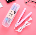 MINI HAIR STRAIGHTENER Traveling Electronic flat iron aluminium plates portable new mini hair iron car EASY charge mini Small hair straightener multicolor. 