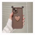 3D Cute Cartoon Bear Ear Doll Case Cover For Xiaomi Poco M6 Pro F3 X3GT X5 F3GT F4 F5 M3 Mi 11 Lite 12T Phone Casing Matte Soft Silicone Love Heart Cover Anti-Knock Candy Color. 