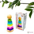 Balance the ball toy wooden balance the ball tower toys wooden rainbow balance the ball Rainbow Wooden Ring Tower 8 Pcs Multicolor Wooden Mentosery toy Rainbow Tower For early education toy For Kids Boys and Girls. 
