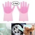Magic Dish washing Gloves with Scrubber, Silicone Cleaning Reusable Scrub Gloves for Wash Dish Kitchen Bathroom. 