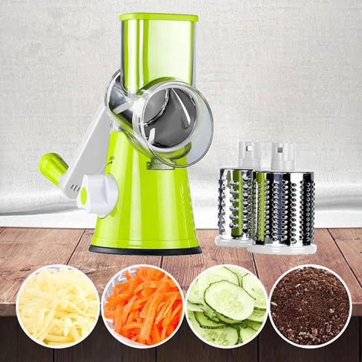 Vegetable Slicer Manual Kitchen Grater Vegetable Chopper 3 in 1 Round Mandolin Cutter Potato Spiralizer Household Gadgets NOTE random color will be delivered