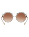 Dolce & Gabbana Cuore Sacro Collection Round Metal Gold/Red Frame Purple Gradient Lenses-DG2211-02/8H-53. 