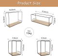 Wall Mounted Floating Shelves Black Set of 4 Rectangle, Modern Metal Wall Shelf, Simple Wood Partition Storage Shelves, Wall Decor Rack for Bedroom, Living Room, Kitchen and Office Customized by Creative Decore. 