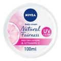 NIVEA Natural Fairness Body Cream, Even Tone Complex & Vitamin C, All Skin Types, Jar 100ml. 