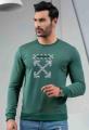 Ignite Mens Crew Neck Letter Embossed Solid Sweatshirt - Green. 