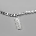 Wholesale Dollar Combined Pearl Necklace Men Hip Hop Jewelry Stainless Steel Necklace Custom. 
