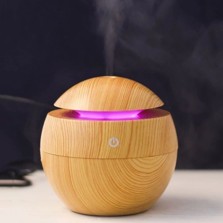 Portable Mini Wooden Humidifier | USB Desktop Humidifier for Car, Bedroom, Office | Air Diffuser Fogger Mist Maker Sprayer | Ultrasonic Mini Aroma Humidifier | Mini USB Charging | Ramadan Special Offer