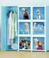 FROZEN 9 Cubic DIY (Nylone) Plastic Baby Clothes Cabinet Space Saver Organizer / Baby cupboard and Baby Hanging Wardrobe - 9 Cubes Storage Cabinet & Wardrobe For Kids With Hanging Rod. 