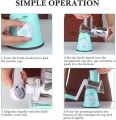 Tabletop Drum Grater Rotating Manual Vegetable Slicer Machine 3 Blades | Vegetable Cutter & Onion / Fruit Slicer | All in One Chopper for Household Kitchen Cheese Grater. 