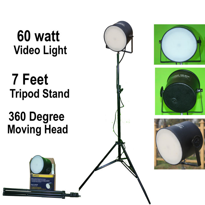 Video Recording Light 60watt Best Quality Professional Light 7 Feet Tripod Stand Light for Social Media Tiktok Light youtube Light ZNoor SM-60W