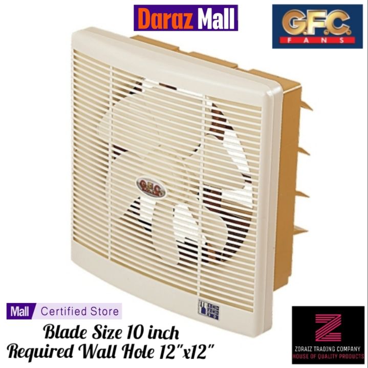 GFC Fan Wall Exhaust 8 Inch Off White Color Pure Copper Wire(Note: Wall Hole requirement 10 inch x 10 inch