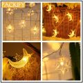 PACKIFY 20 Moon LED Fairy Lights Battery Operated - Led Lights for Room Decoration - String Garland Light for mirror. 