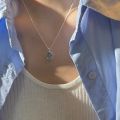 BF CLUB 925 Sterling Silver Necklace For Women MoonStone Simple Engagement Fine Jewelry Wedding Party Birthday Gift. 