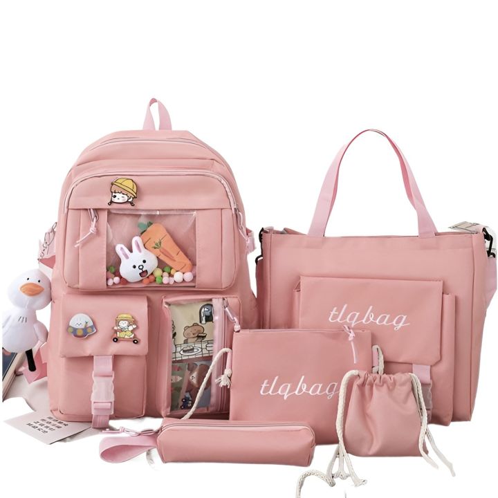 5 Piece New Unique Design Backpack For Girls Daraz.pk