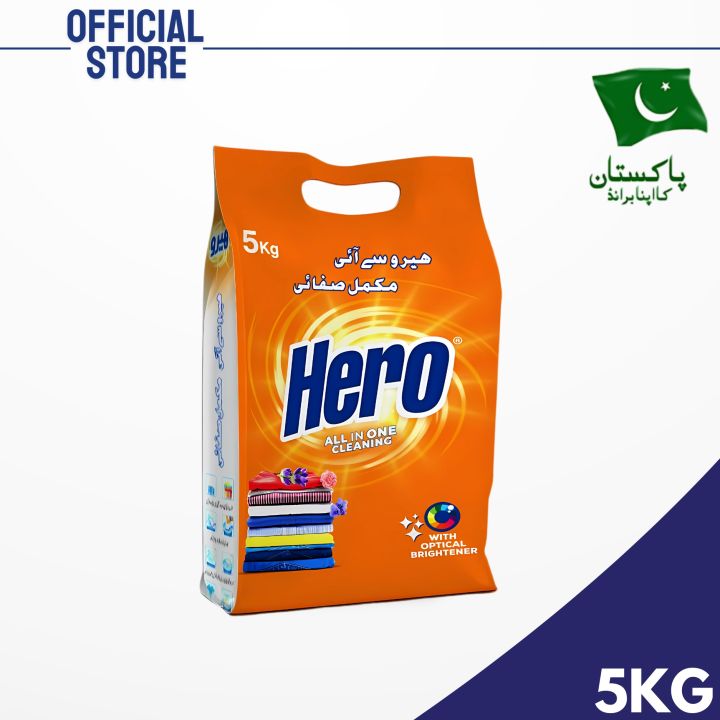 Hero Detergent Powder for Deep Cleaning Washing - 5 Kg