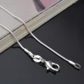 1MM 925 Sterling Silver Chain Fashion Sliver Necklace High Quality Snake Chain For Men And Women. 