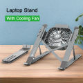 1 pcs Laptop Stand Holder With Cooling Fan Portable Foldable Aluminum Alloy Notebook Holder. 
