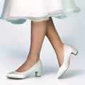 Winter Synthetic Leather Block Heel Pumps for Women - Size 6-11. 