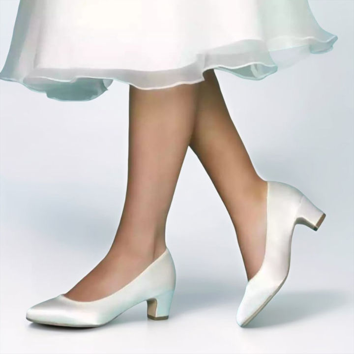 Winter Synthetic Leather Block Heel Pumps for Women - Size 6-11