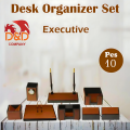 (10 Piece) Executive Wooden Desk Organizer Set for Office | Desk Organisers & Desk Organizers Wooden | Cute Desk Organizer Set | Office Accessories Table & Office Accessories Set | Office Table Accessories. 