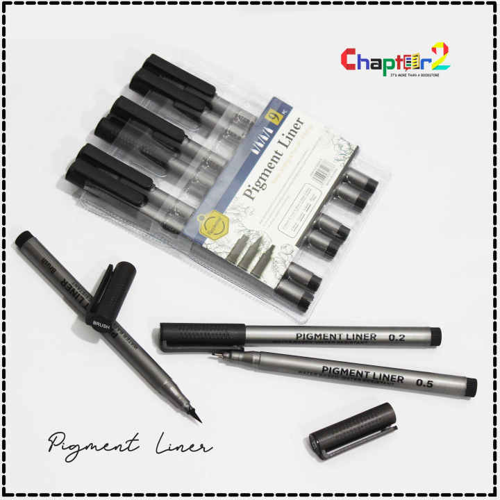 Pigment liner, Water Based Brush Markers Different Size Pigment Liner Triangular Fine liner Pens for Art Supplies Stationery