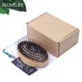 Custom Boar Bristle Hair Brush Women Round Imperial Concubine Comb Anti-Static Wood Comb Scalp Massage Brush Portable Travel. 