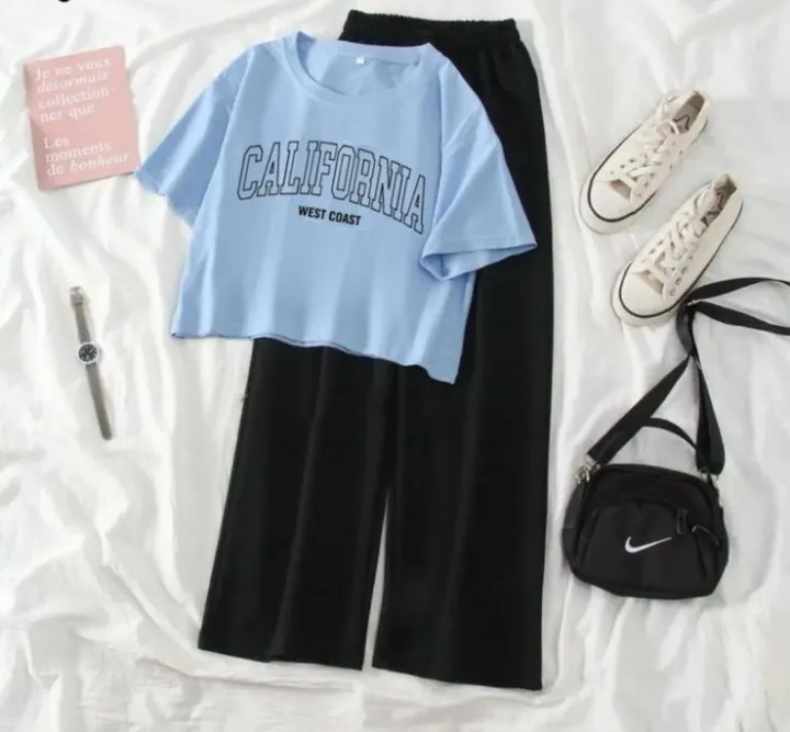 Summer%20Crop%20Top%20T-Shirt%20and%20Flapper%20Trouser%20Set%20for%20Women,%20Free%20Size%20-%20Image%204