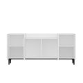 Modern Storage Cabinet For Home (Living Room) Or Office Use With Externally 4 Compartments In Pure White. 