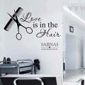 Sabnas Love Is In Hair Salon Wall Decal Sticker Vinyl 2 X 1 Feet Wall Decor Stickers For Beauty Salon girls boys hair salon hair Parlor fashion Black color. 