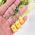 1/5PCS 2.5cm Little Yellow Keychain Cartoon Cute Key Ring Pendant Jewelry Gift. 