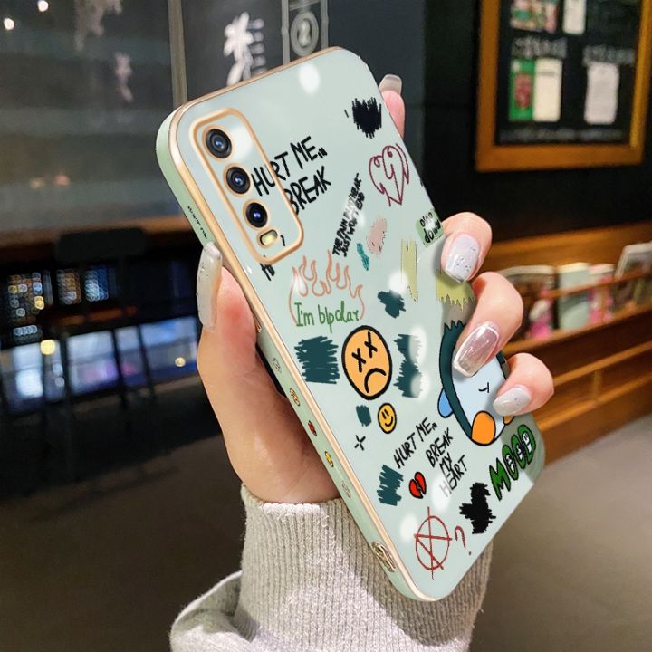 YIWESAN%20For%20vivo%20Y20%20Case%20Plating%20Side%20Edge%20Square%20New%20Design%20Cartoon%20Penguin%20Phone%20Cases%20Pattern%20Silicone%20Casing%20Full%20Back%20Cover%20Camera%20Protect%20Shockproof%20Softcase%20-%20Image%202