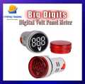 Round Digital Voltmeter Digital Panel Voltage Meter Volt Meter Digital Voltage Monitor Indicator Light AC 220V 22mm. 