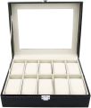 10 Grids Watch Box PU Leather Watch Case Holder Organizer Storage Box for Quartz Watches Display Best Gift. 