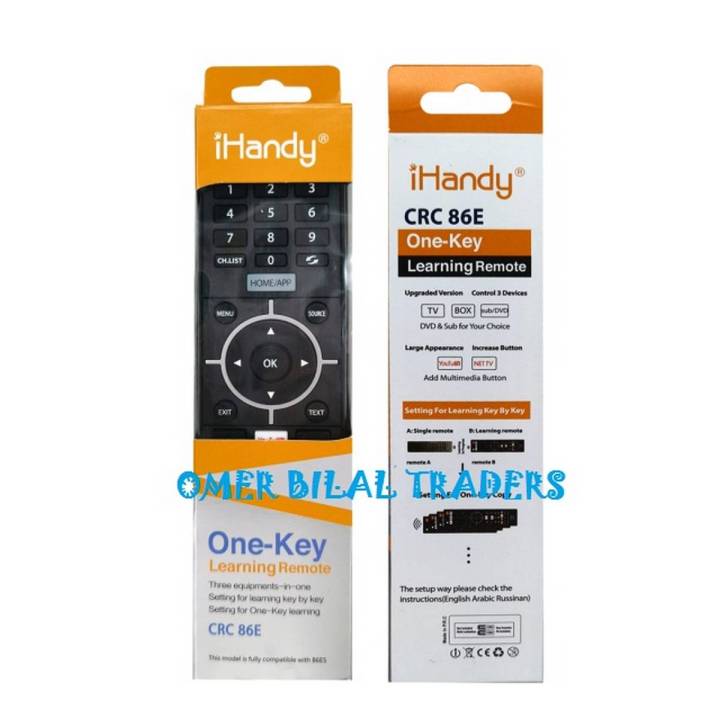 3 In 1 Universal Learning Remote - TV- DVD - Receiver I Handy CRC 86E
