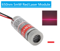 650nm 5mW Red Line Dot Cross Laser Module Head Glass Lens Adjustable Laser Diode Head Industrial Class by ELectrica. 